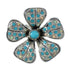 Turquoise And Opal Sterling Silver Flower Southwest Ring Size 8-3/4 WX70662